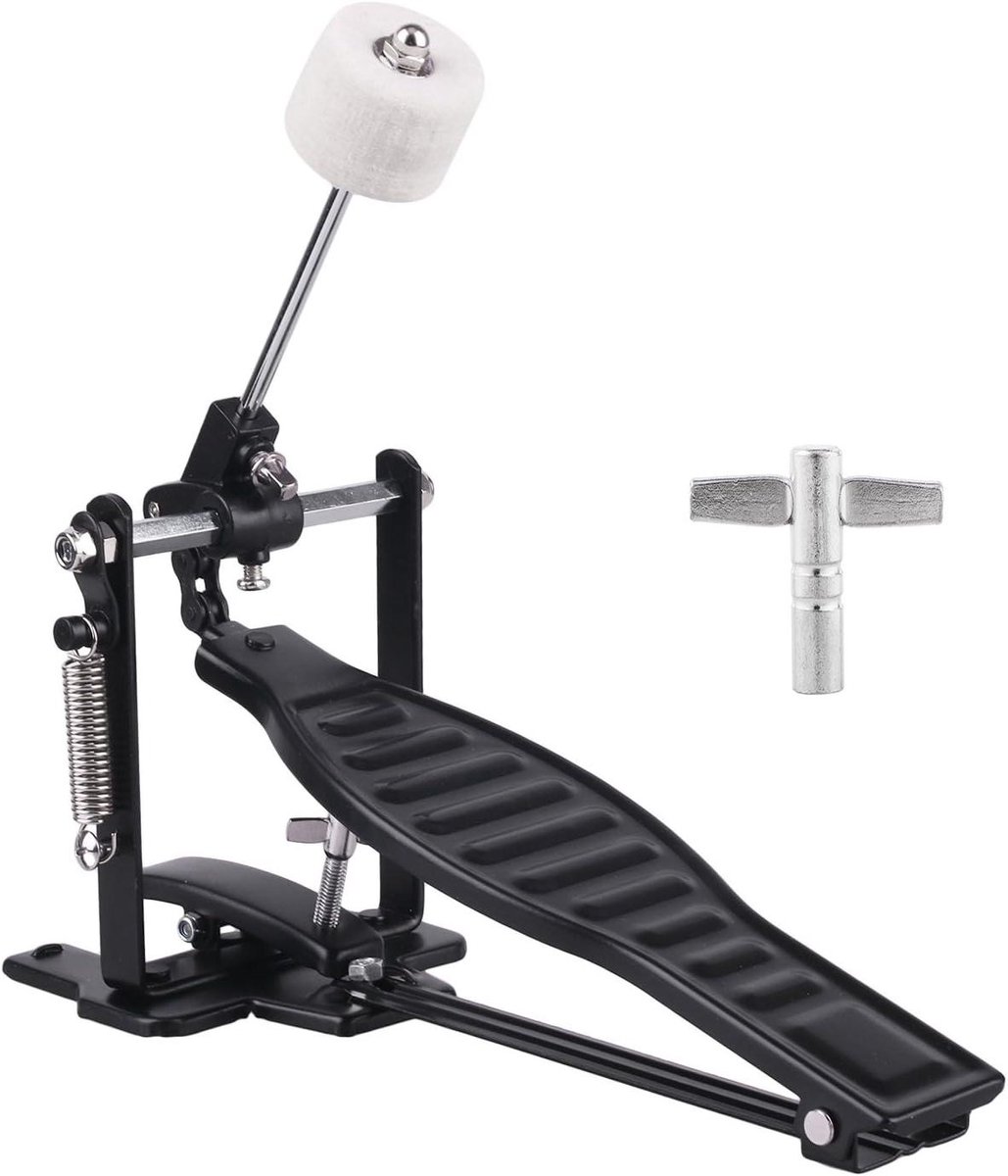 Drum Pedaal Set - Bassdrumpedaal Kinderen - Muziek Maken - Aluminiumlegering Duurzaam - 230x150mm - Zwart