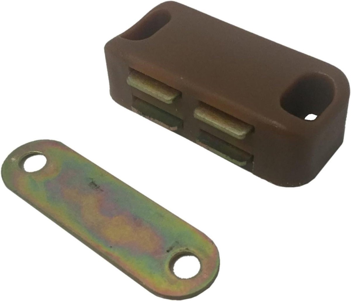 Magneetsluiting Kastdeur - Deurgrendel Magnetisch - Kasten Sluiten - Medium Kracht - 2 Catch/S - Bruin