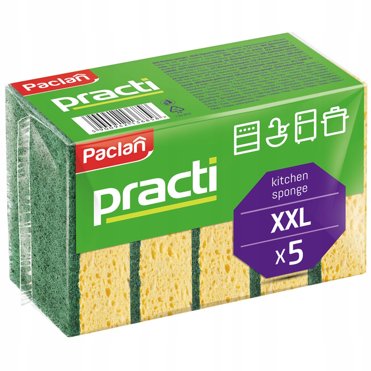 Paclan Practi - Afwassponsen - 5 stuks - Keuken Reinigingssponsjes