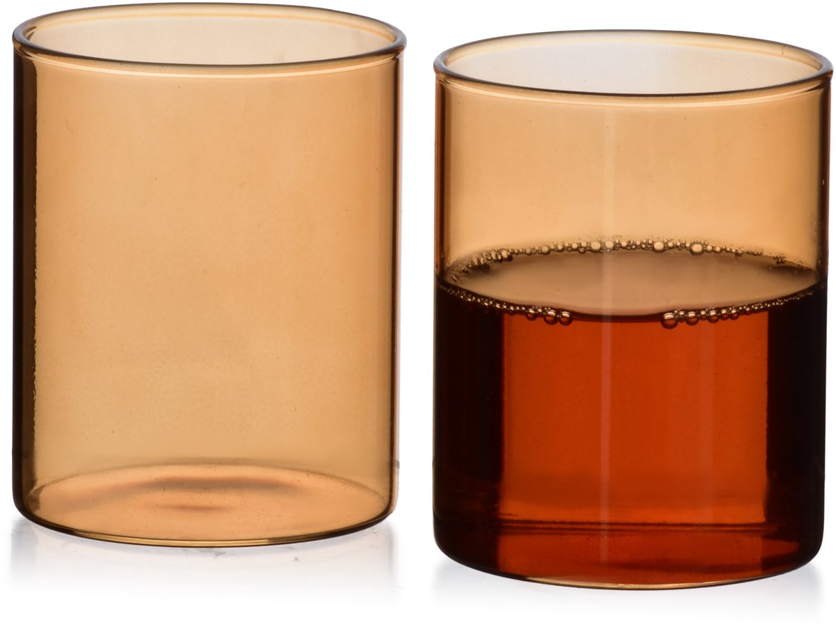 ROMANE - Borosilicaatglas Set - 280ml - 7x7x9 cm - Retro Stijl