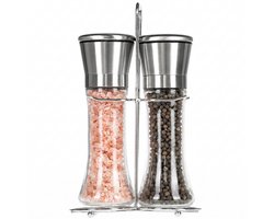 YUGN Peper en Zoutmolen Set - Pepermolen - Keramisch Maalwerk - Hervulbaar - 20 cm