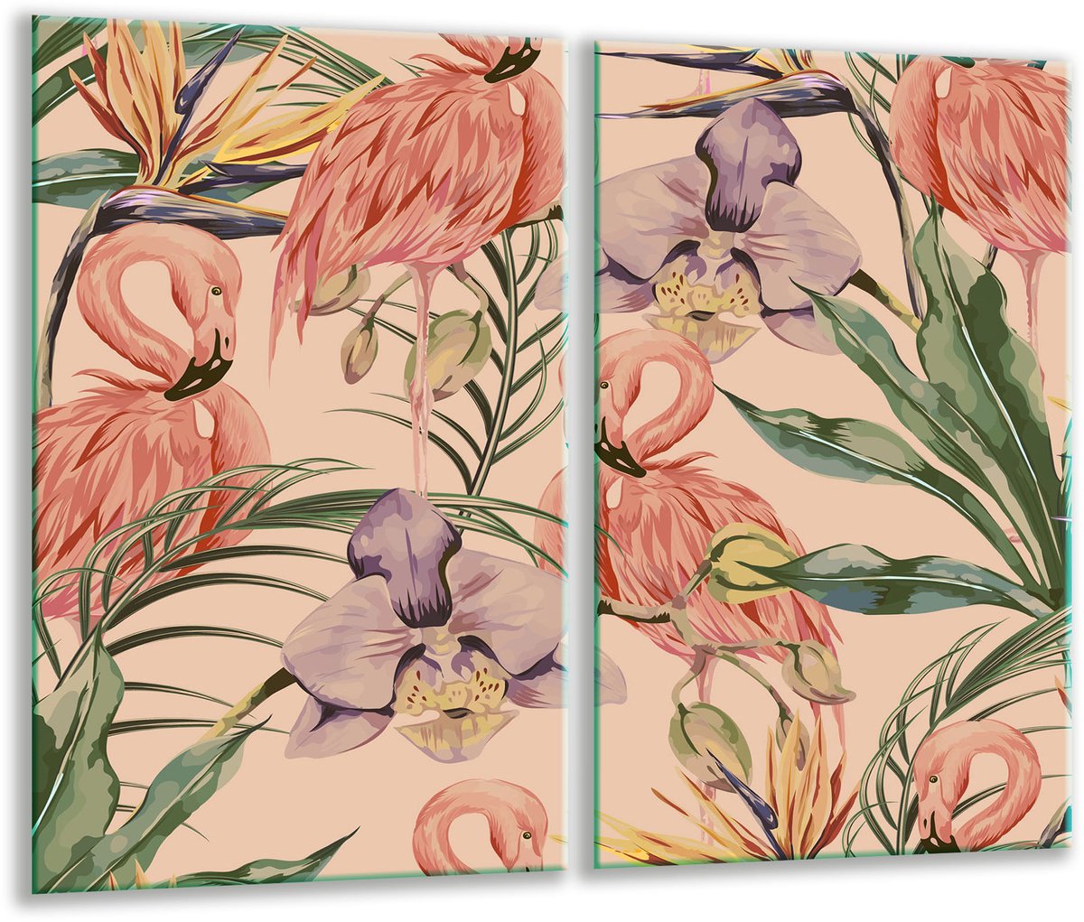 TMK ArtDeko - Snijplank - Glas - 30x52 cm - Motief Kleur Bloemen