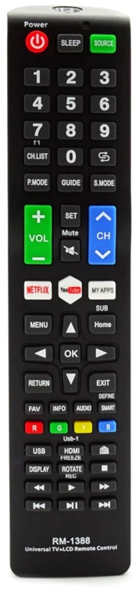 Universele Afstandsbediening - Samsung - LCD/LED TV - Netflix Knop - Youtube Knop - 3D Knop