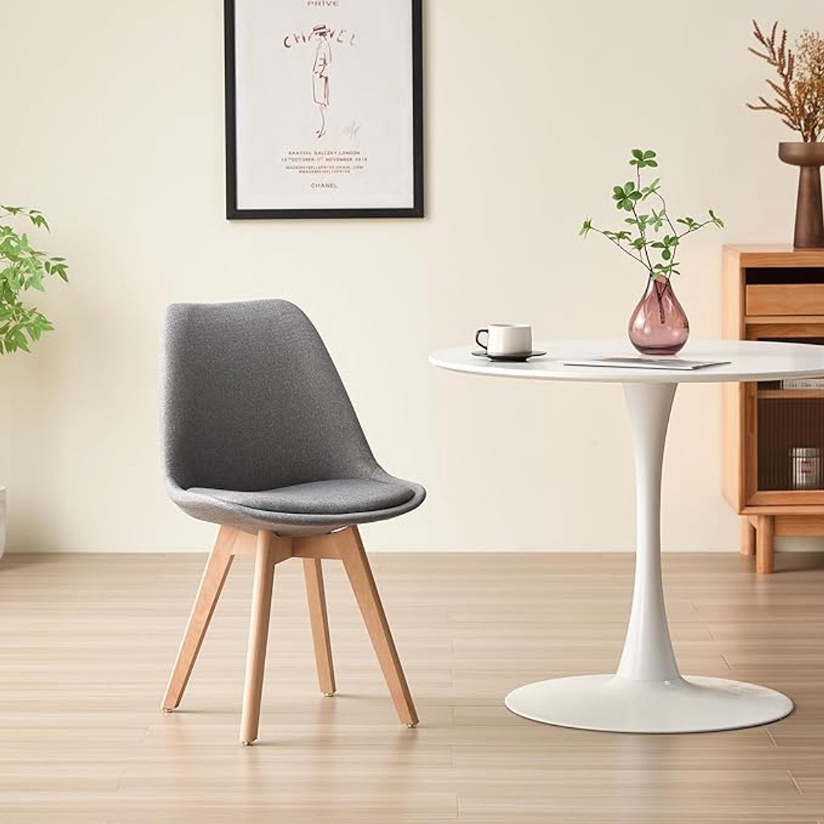 Oslo Comfort Design Eetkamerstoelen Set van 2 of 4 – Gestoffeerde Scandinavische Stoelen met Rugleuning, 55x48x83 cm