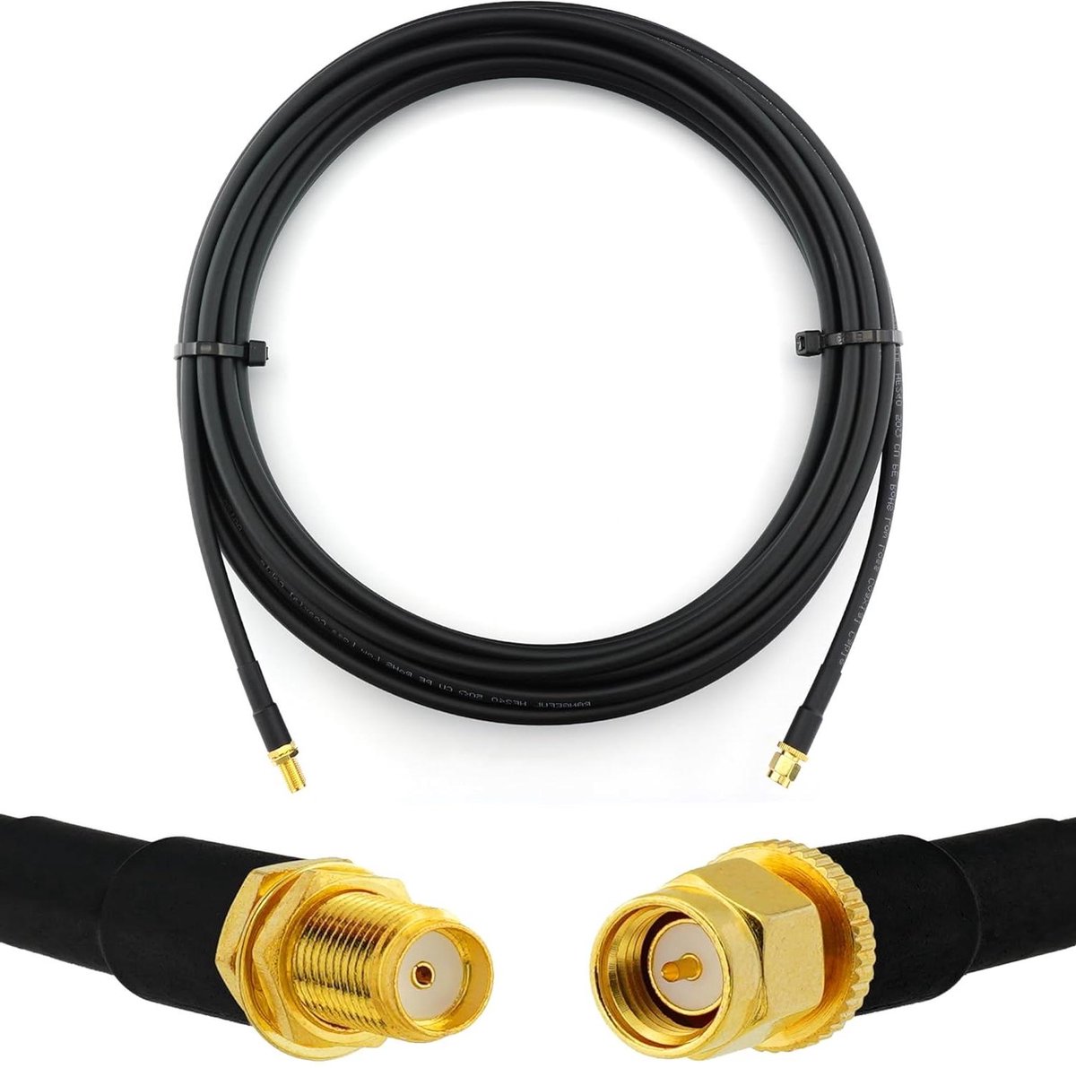 Coaxiale Verlengkabel - Signaal Kabel - Signaal Versterken - Lage Demping - 5 meter - Zwart