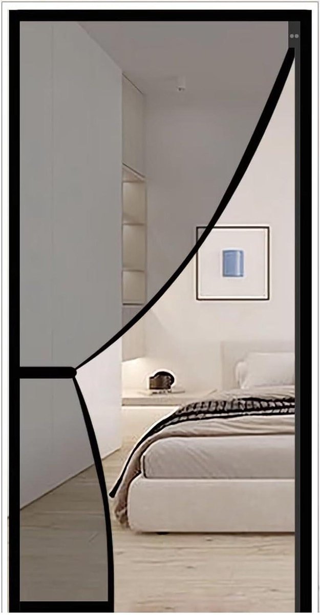 Hordeur - Vliegendeur Hor - Insecten Buiten Houden - Zijopening Ontwerp - 120x210cm - Zwart