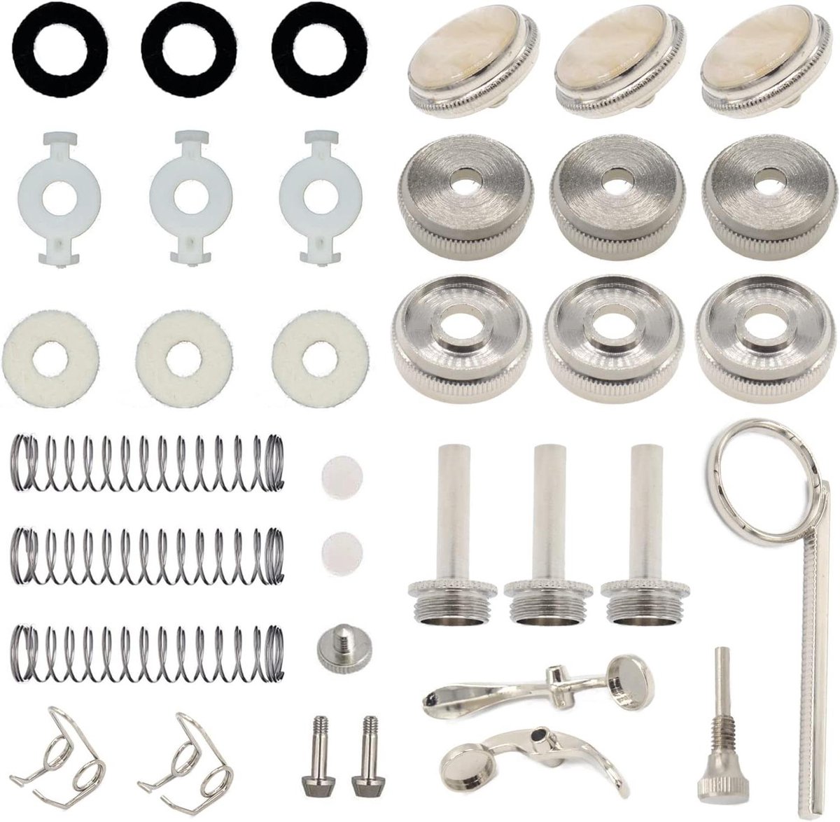 Trompet Reparatie Kit - Trompet Onderdelen - Trompet Onderhoud - Complete Set - 7.9 x 5.89 x 2.49 cm - Zilver