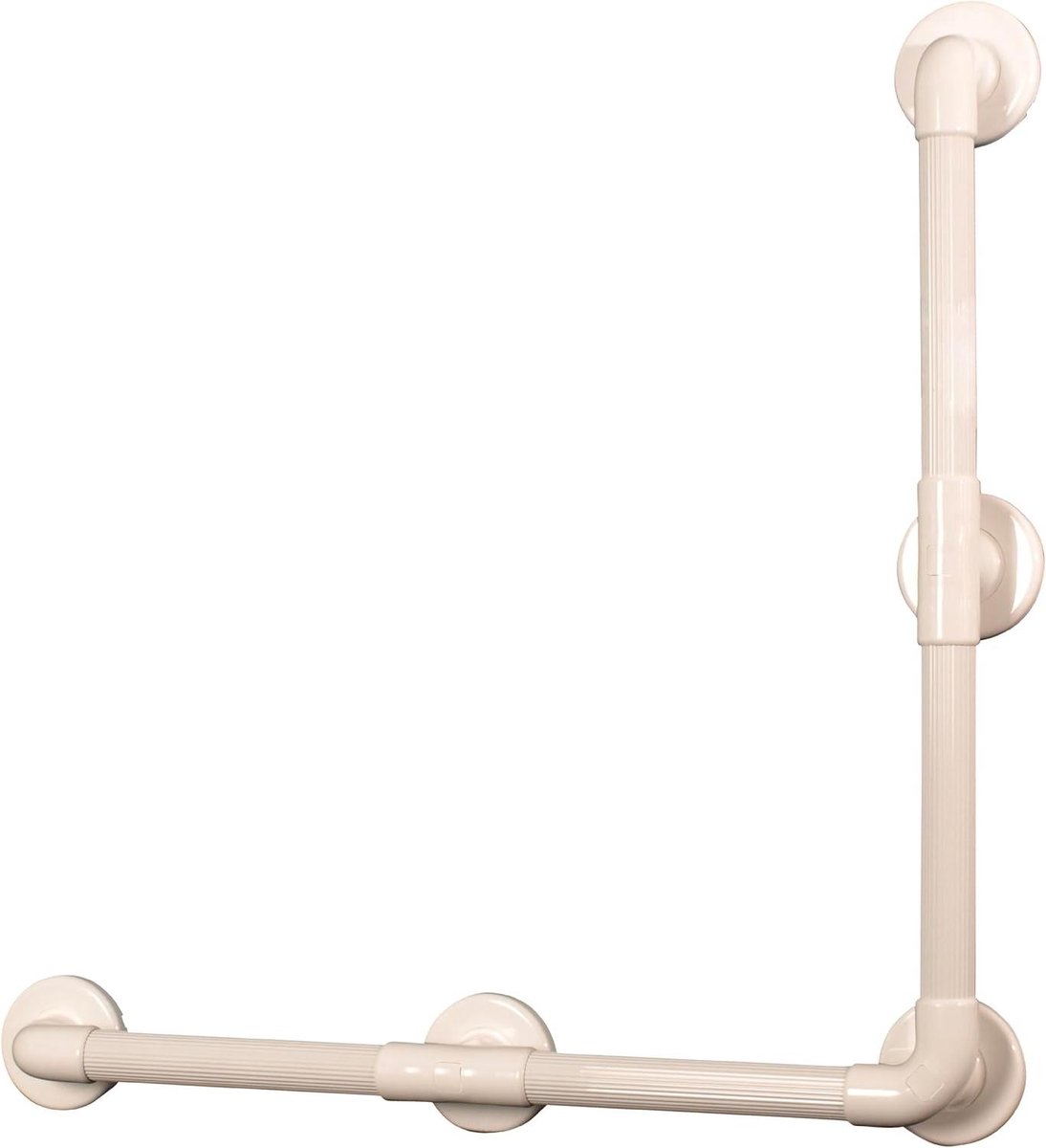 Veiligheidshoekgreep - Wandbeugel Steun - Extra Veiligheid - Geribbeld Antislip Oppervlak - 600 mm Beenlengte - Wit