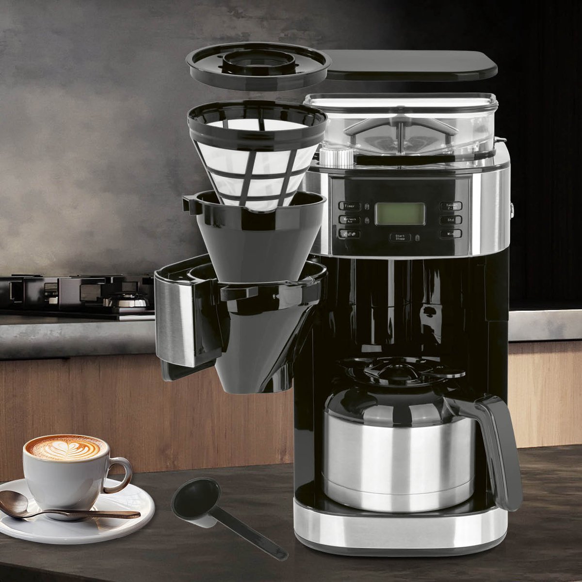 Clatronic KA 3328 - Koffiezetapparaat - filterkoffiezetapparaat - voor 10 koppen - met twee