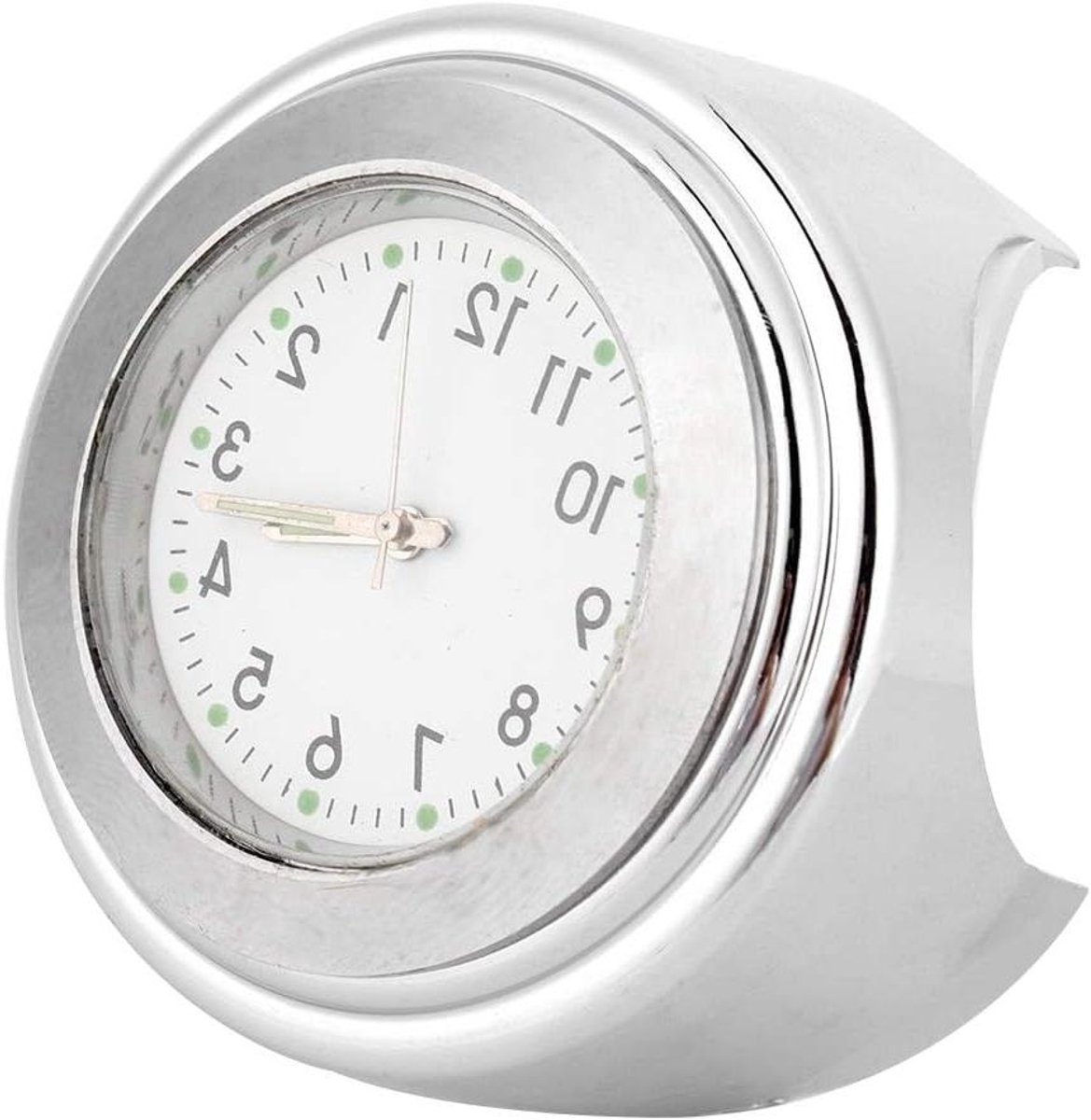 Motorfiets Stuurklok - Motorklok Stuurbevestiging - Tijd Weergeven - Hoge Precisie Aluminium - 22-25 mm - Zilver