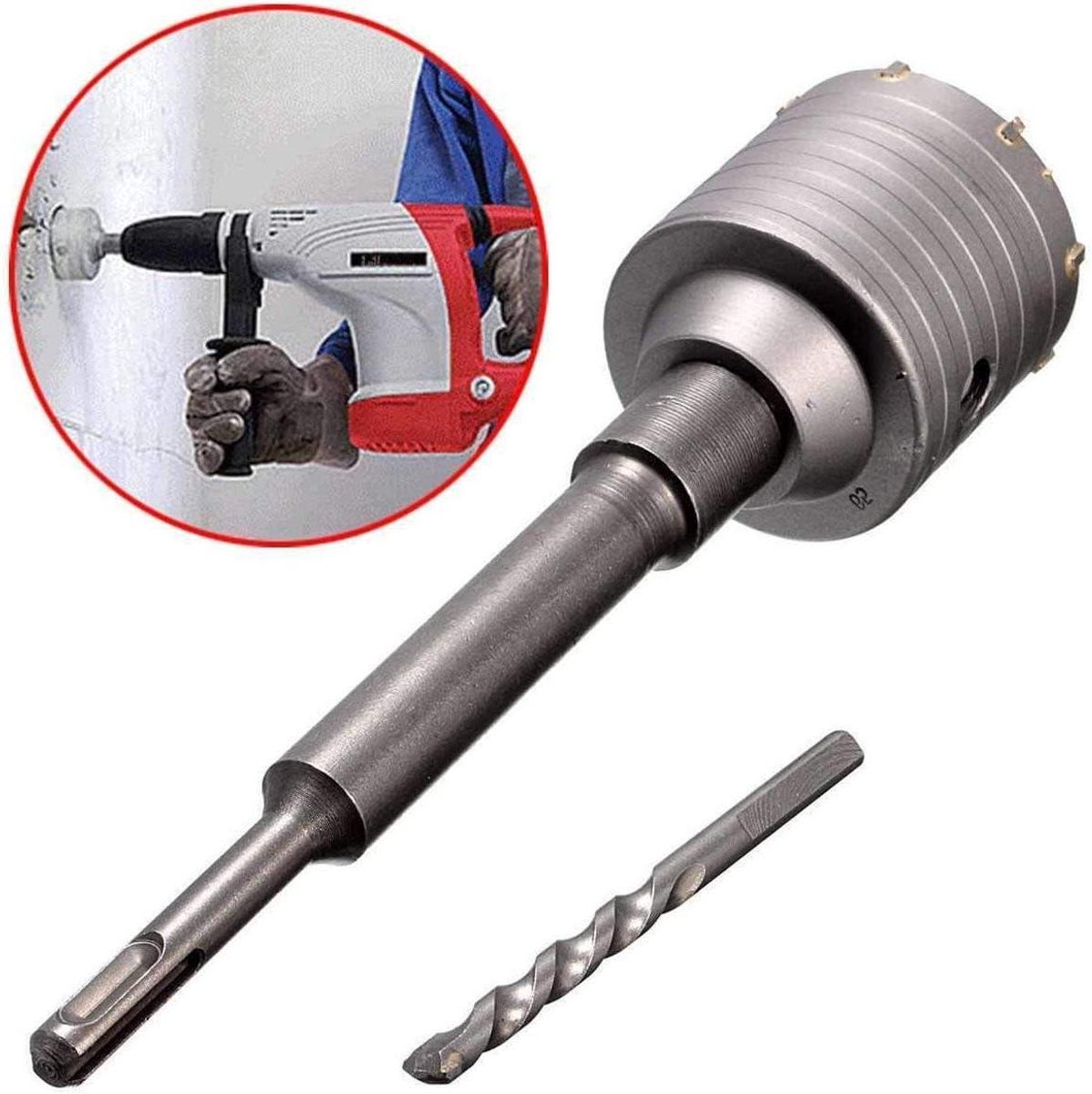 Boorkroon Set - Kernboor Kroon - Nauwkeurig Boren - Hoge Boorprestaties - Diameter 115 mm - Grijs