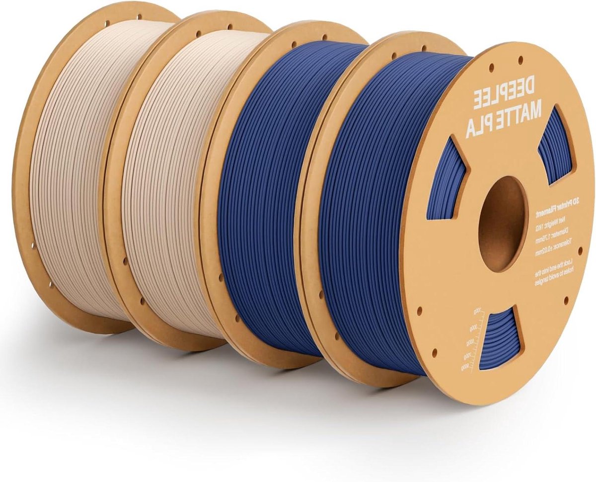 Mat PLA Filament - 3D Printer Filament - Modellen Printen - Matte Afwerking - 175 mm 4 kg - Beige Marineblauw