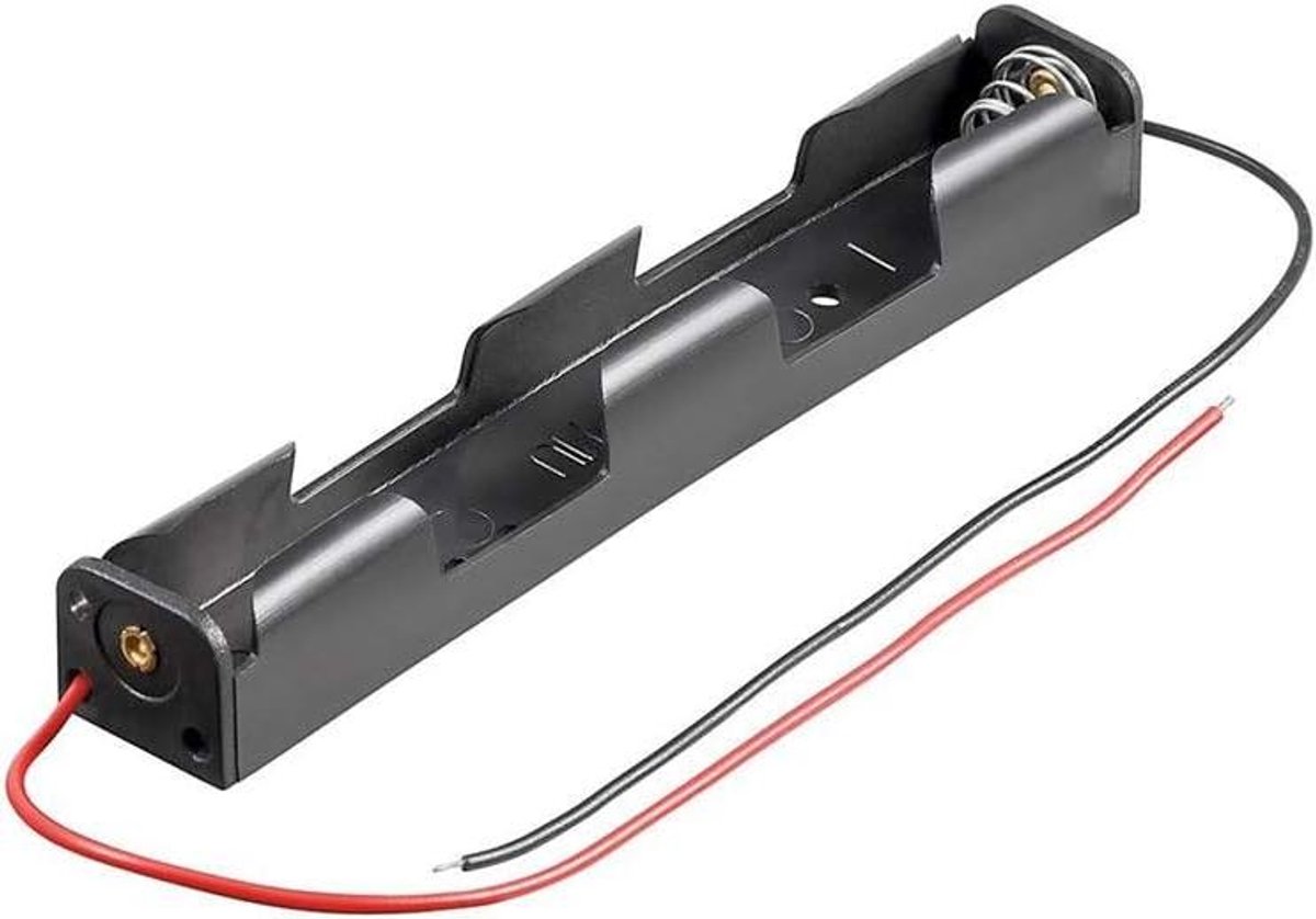 Batterijhouder - Batterij Box - Apparaten Voeden - Passieve Houder - 2xAA - Zwart
