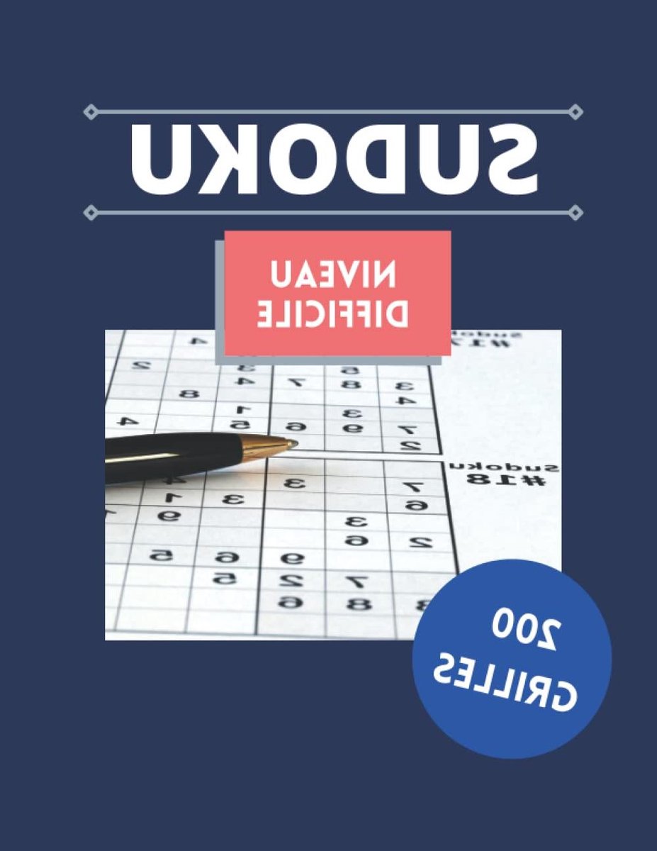 Sudoku Boek - Puzzelboek Logica Spel - Hersenen Trainen - 200 Moeilijke Grilles - 22 x 28 cm - Wit