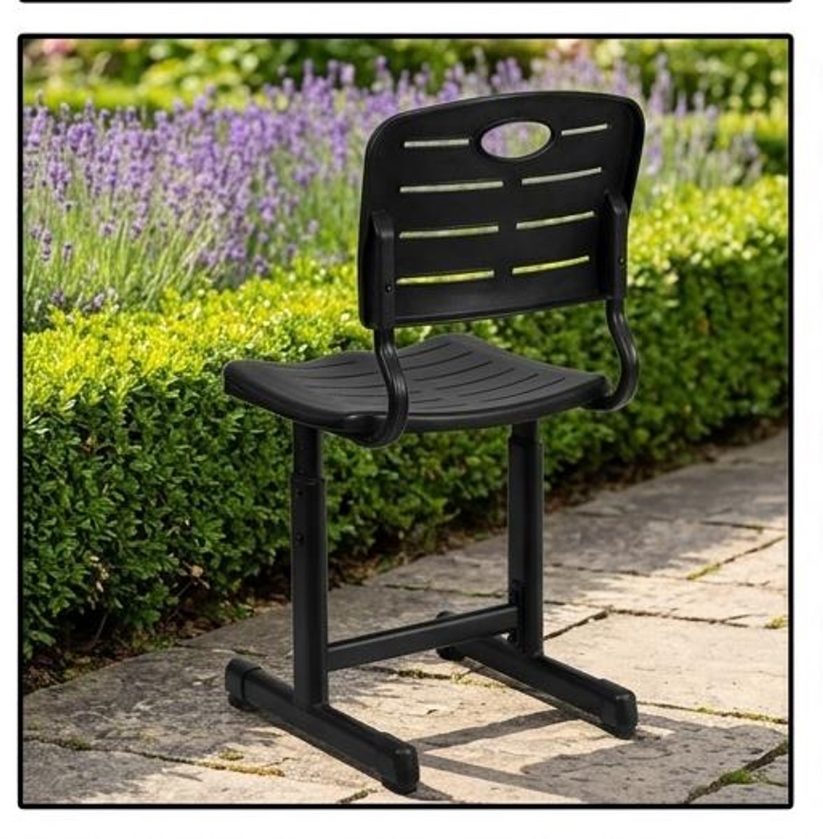 Kinder bureaustoel verstelbaar 38,7 x 41,3 x 76,2-82,6 cm – Ergonomische schoolstoel met ventilatie & krasvrije poten – Zwart – Urbanhome