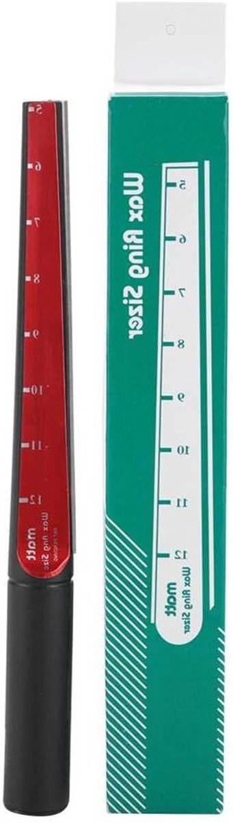 Zwarte Gegraveerde Ringmaatmeter voor Juwelen, Vingermaat Meetstaaf van 23.5 cm, Precisie Maatgereedschap voor Ringen en Sieraden