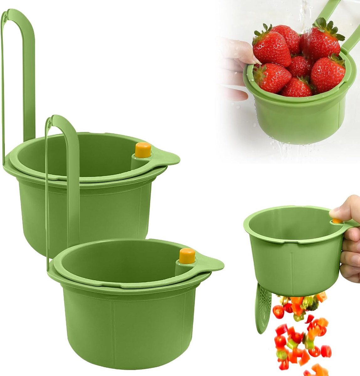 Groene zeeffilter voor spoelbak - gootsteen zeef - waterafvoer filter