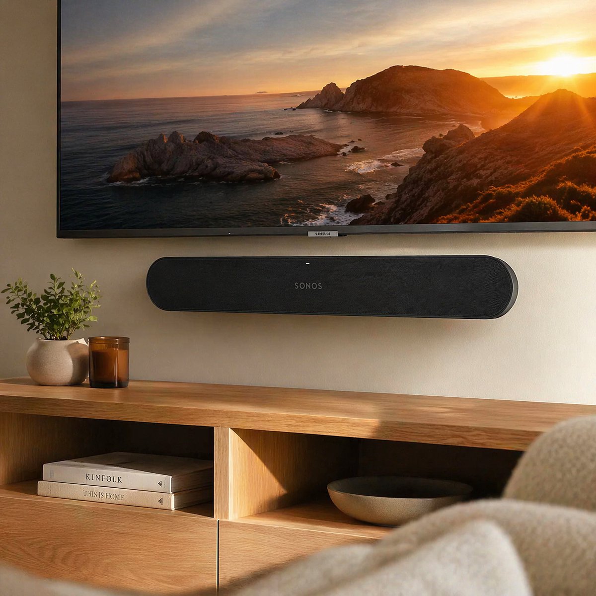 Sonos Ray Muurbeugel – Onzichtbare Wandhouder voor Sonos Ray – Strakke Installatie Onder TV – Universele Soundbar Bevestiging – Stevige & Minimalistische Audio Beugel – Zwart Design – Geschikt voor Woonkamer Setup