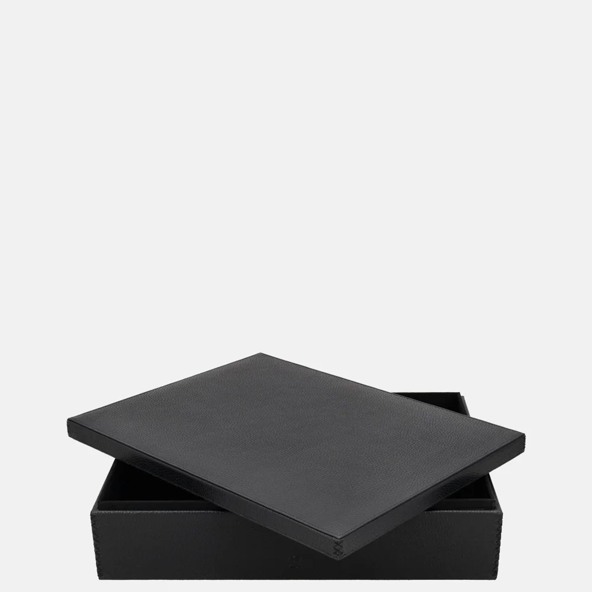 Chamada leren opbergbox rechthoek effen large black