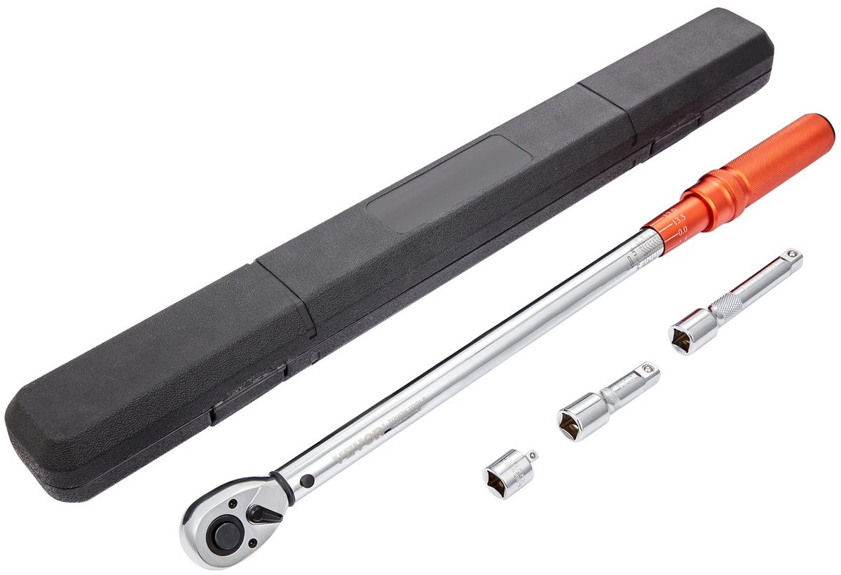 Momentsleutel 1/2 Inch 56,5 cm Mechanisch 25-250 ft.lb Precisie ±3% Nauwkeurigheid 72-Tands Ratel 5 Graden Rotatiehoek Chroom-Vanadiumstaal Verchroomd Roestbestendig Hoorbare Klikmelding Eénhandsbediening Auto Reparatie Militaire Kwaliteit