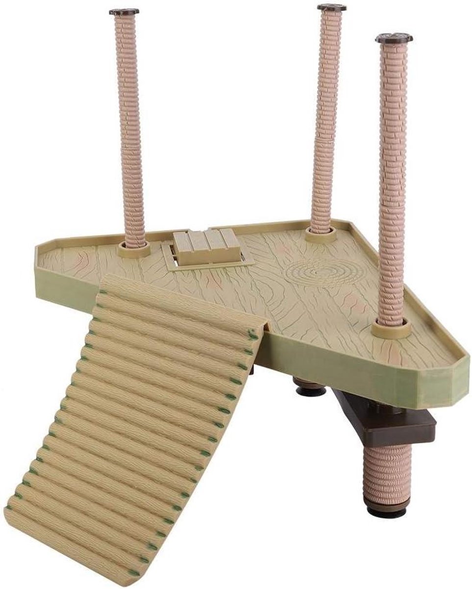 Drijvend Reptielen Platform - Schildpad Eiland Dock - Reptielen Verblijf - Automatisch Drijvend - 31.5 cm Lengte - Grijs