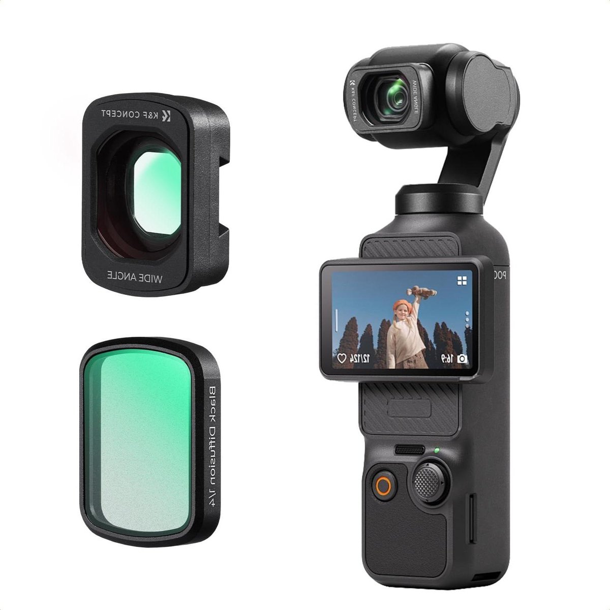 Groothoeklens en diffuser - Lensfilter set - Betere foto's maken - Optisch glas - 82 mm - Zwart