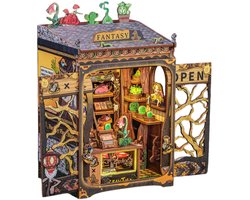 CuteBee Book Nook - Modelbouw - Houten 3D Puzzel - DIY Bouwpakket Volwassenen en Volwassenen - Boekensteun - Boekenhouder - Fantasy Plant Shop