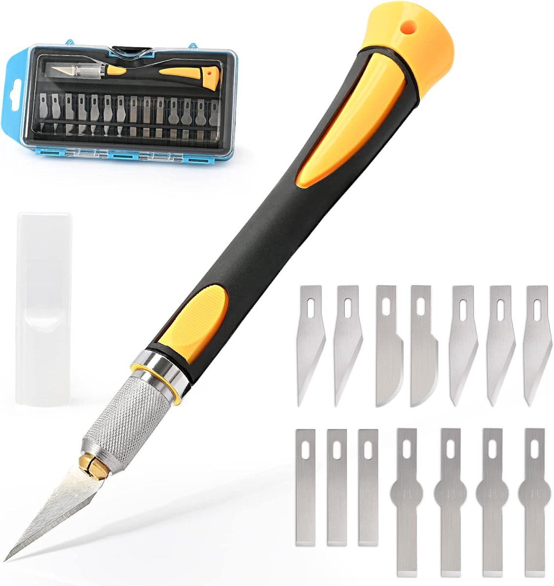 Scalpel Craft Set 15 Pieces - 14 Different Replacement Blades - Precision Model Building Knives - Craft Knives voor Creatieve Projecten - Handgereedschap voor Ambachten