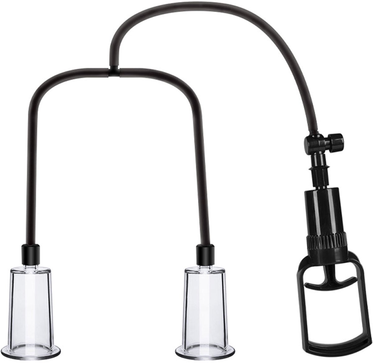 Passion Pump - Tepelzuiger en Borst Pomp Set - Transparant/Zwart