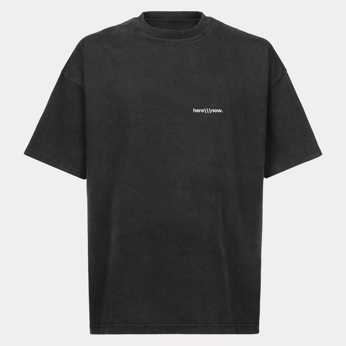 Oversized T-shirt - Vintage Zwart - Maat L - 100% organisch katoen - Verlaagde schouders