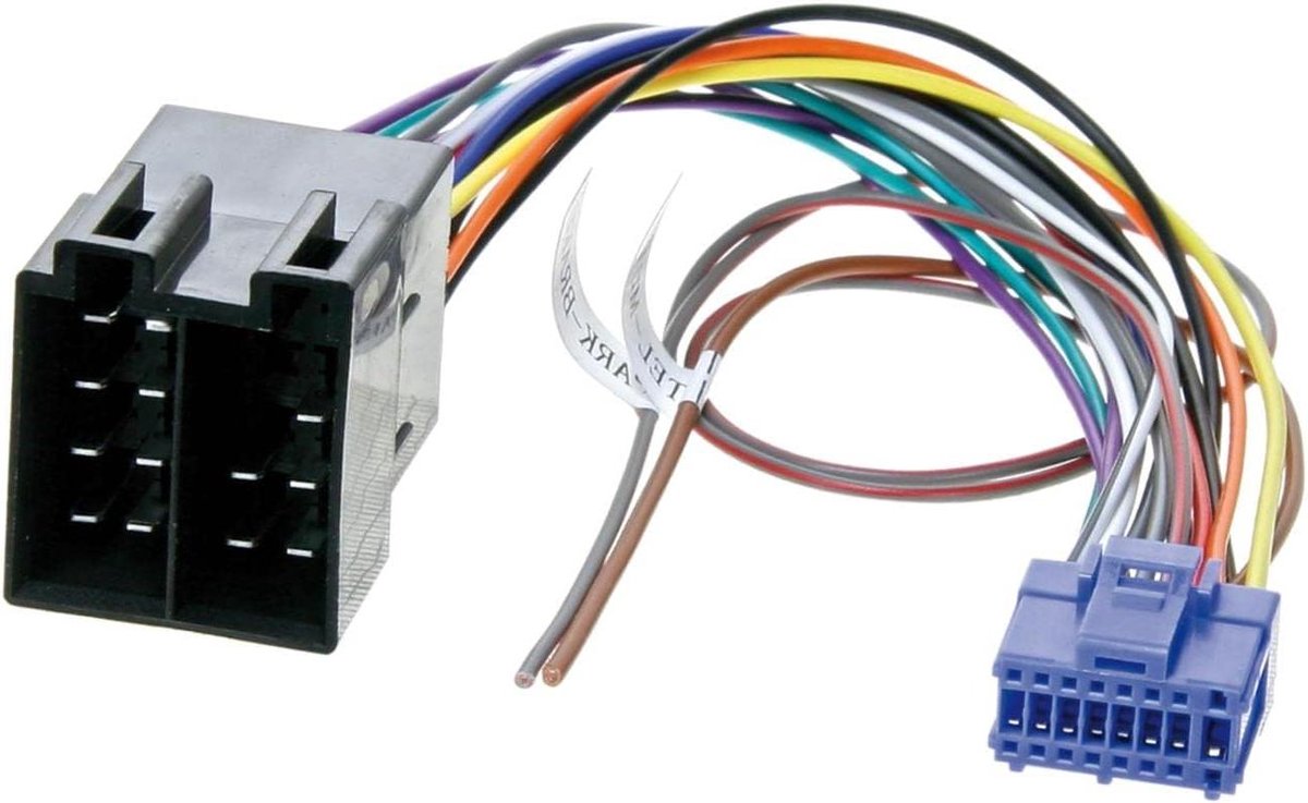 Radio Aansluitkabel - ISO Kabel - Autoradio Installatie - 16 Pin Connector - 20 cm - Grijs