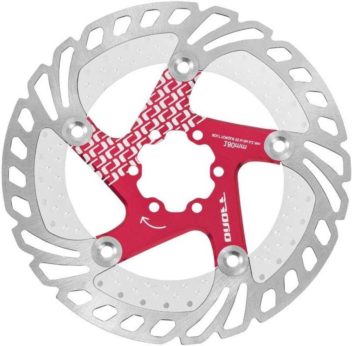 Remklauw Koeler - Schijfrem Koeler - Fietsremmen Koelen - Drijvend Ontwerp - 160 mm - Rood