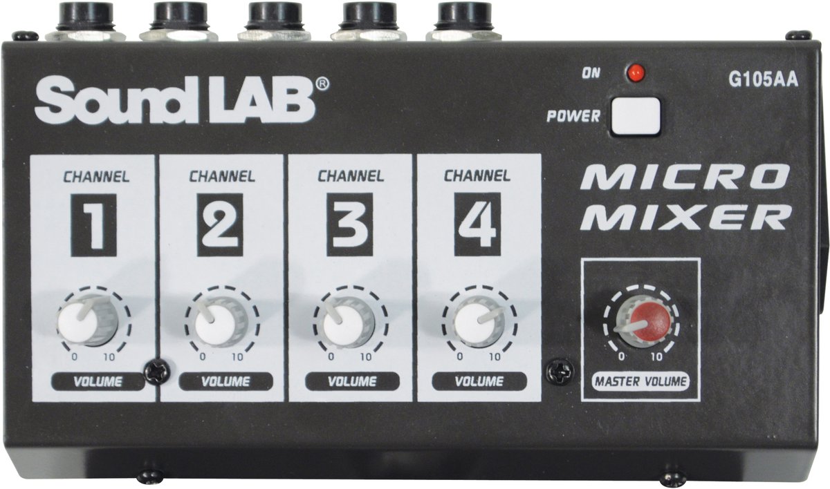 SoundLAB G105AA - 4-Kanaals Mono Microfoon Mixer - Compact
