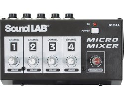 SoundLAB G105AA - 4-Kanaals Mono Microfoon Mixer - Compact