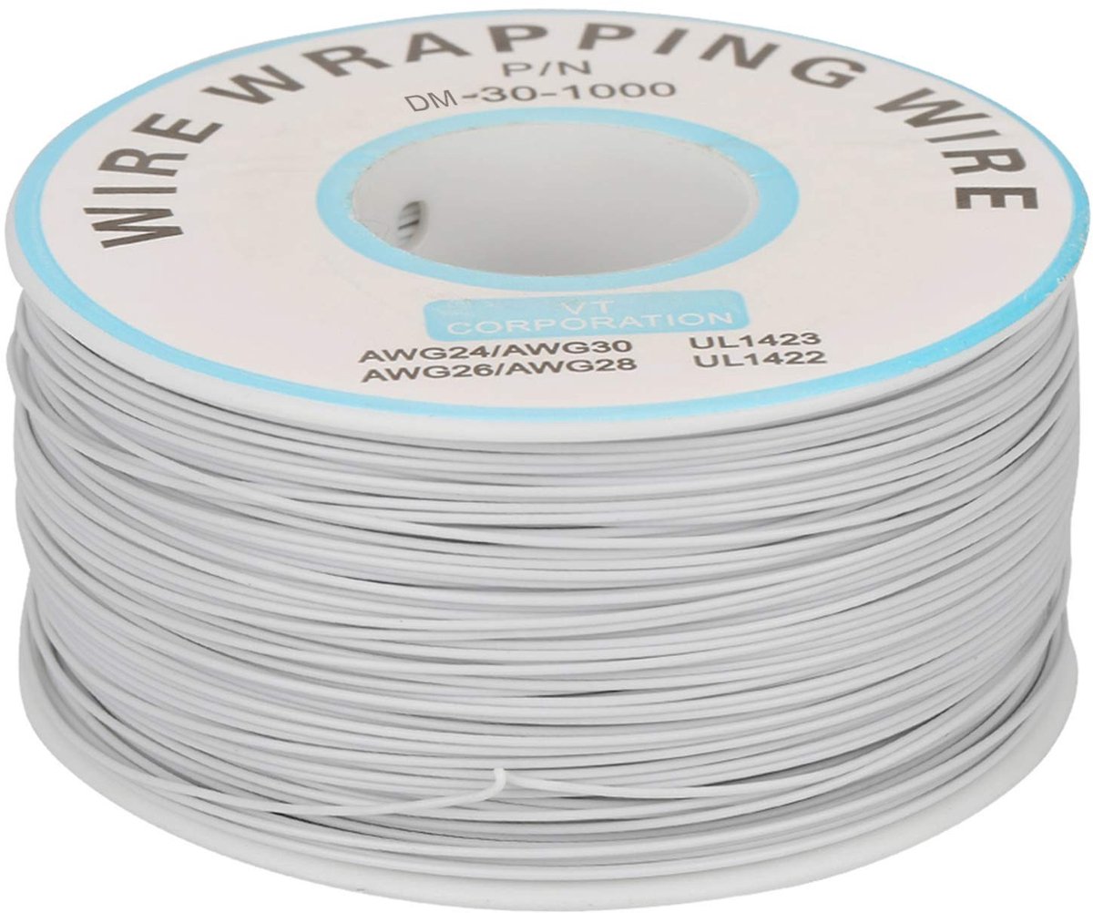 Vt products - Elektrische kabel - Draadwikkeling 30AWG - 200 meter - Koperdraad - Temperatuurbestendig tot 80°C - Geschikt voor elektronica - Wit