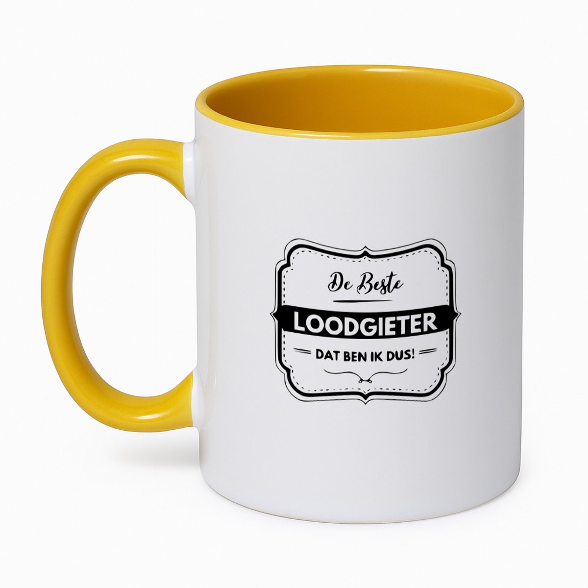 Hacebo® - De beste loodgieter dat ben ik dus koffiebeker goudgeel - Loodgieter - Vrienden familie - thee mok - koffie beker - Collega - Cadeau - koffiemok - 350 ML inhoud