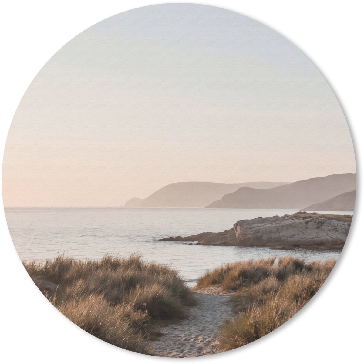Muismat rond 40x40 cm - Mousepad Landschap - Kust - Duinen - Ronde muismatten