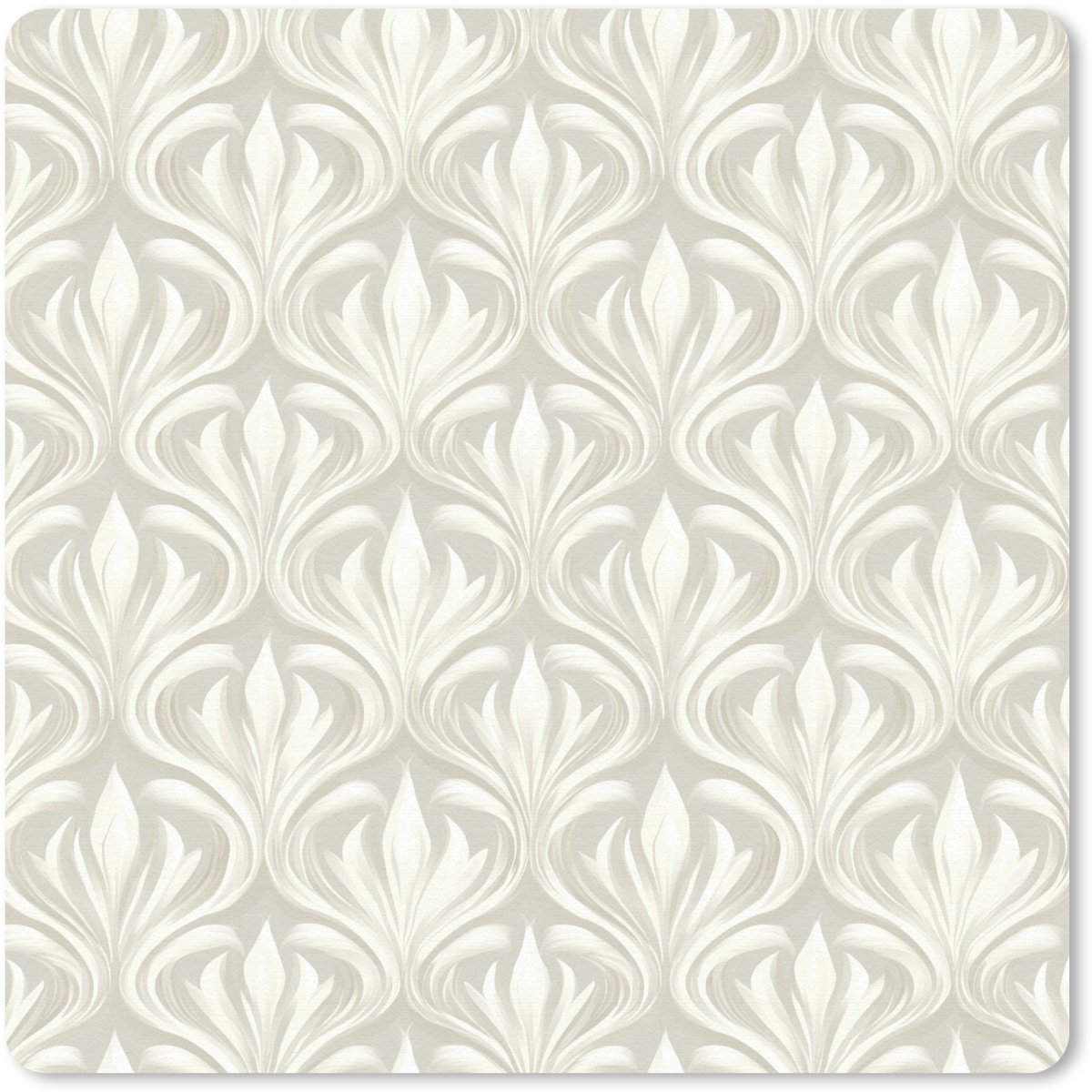 Muismat 20x20 cm - Mousepad Barok - Patroon - Beige - Muismatten