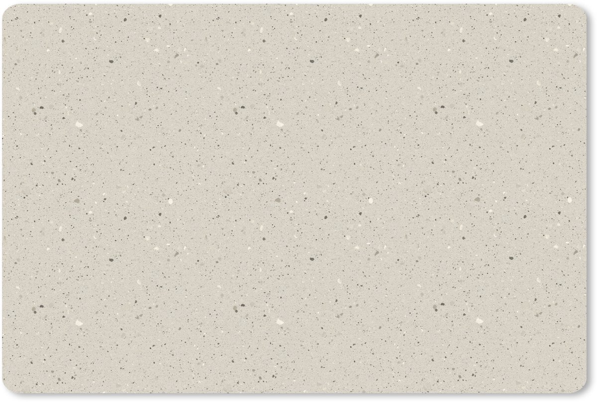 Muismat 13x8 cm - Mousepad Lichtbeige - Terrazzo - Grijs - Muismatten