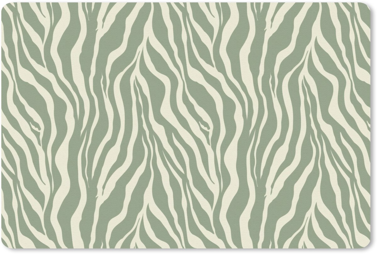 Muismat 13x8 cm - Mousepad Zebra - Motief - Groen - Muismatten