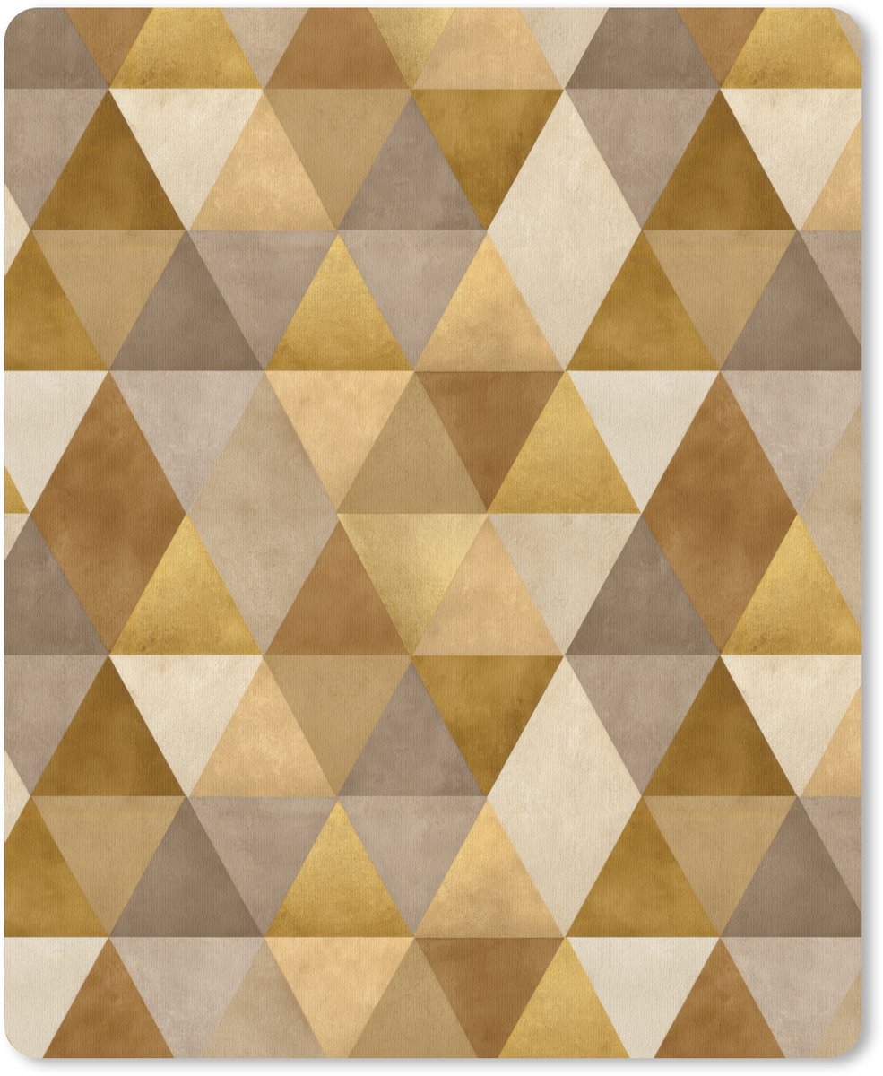 Muismat 12x16 cm - Mousepad Geometrisch - Driehoek - Goud - Muismatten