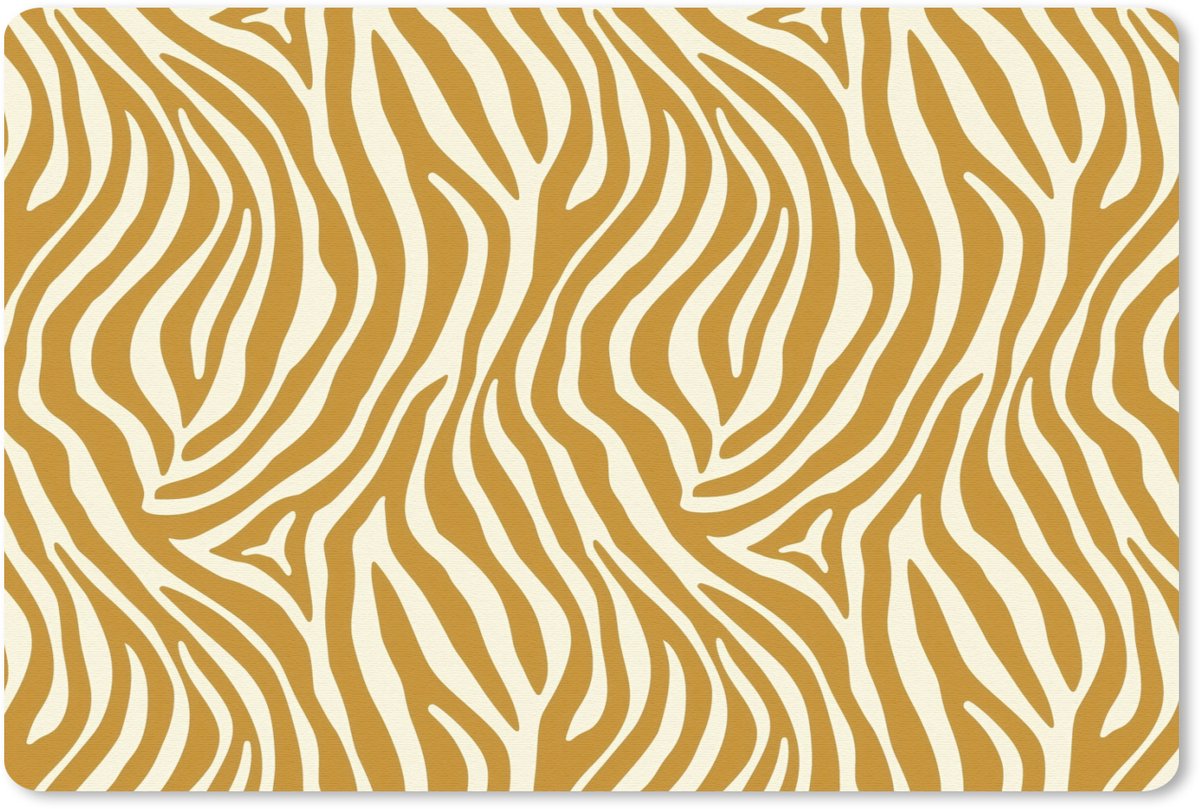 Muismat 13x8 cm - Mousepad Zebra - Klassiek - Oker - Geel - Muismatten
