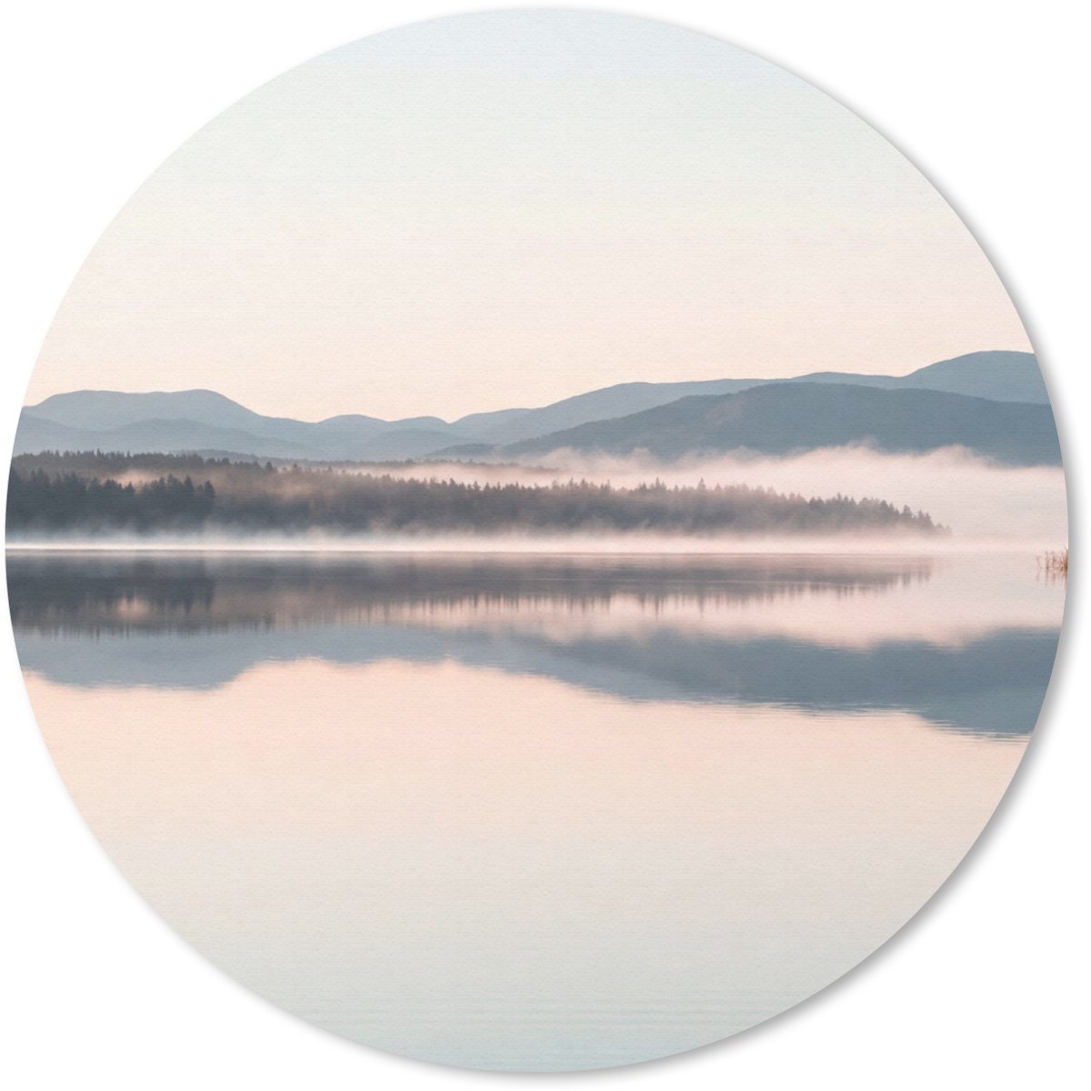 Muismat rond 40x40 cm - Mousepad Water - Bomen - Mistlaag - Ronde muismatten
