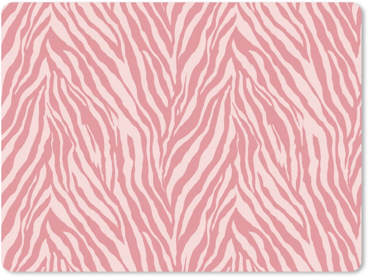 Muismat 12x10 cm - Mousepad Zebra - Print - Roze - Muismatten