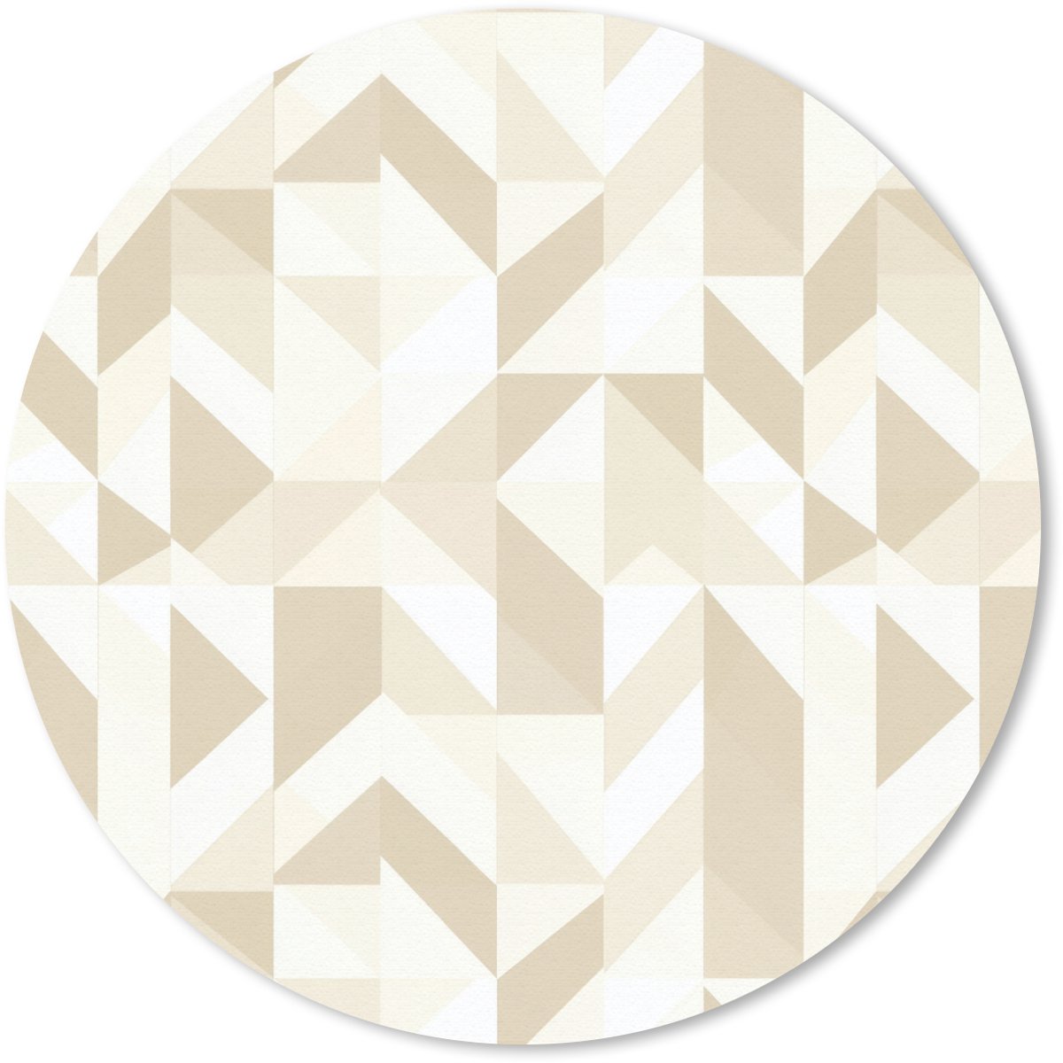 Muismat rond 40x40 cm - Mousepad Modern - Abstract - Beige - Ronde muismatten