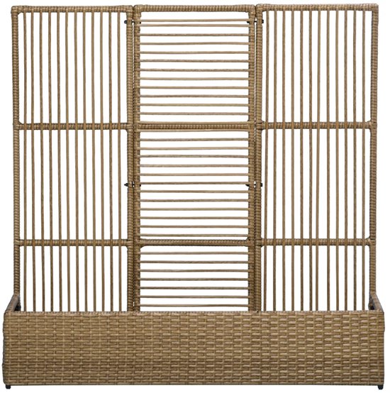 Jardinière avec treillis - Bac à fleurs surélevé - Treillis de jardin - Lit de jardin - Étagère à plantes - Bac de jardin - pour fleurs, fruits, légumes et herbes - Résistant aux intempéries - Polyrattan - 103 x 29 x 103 - Couleur sable