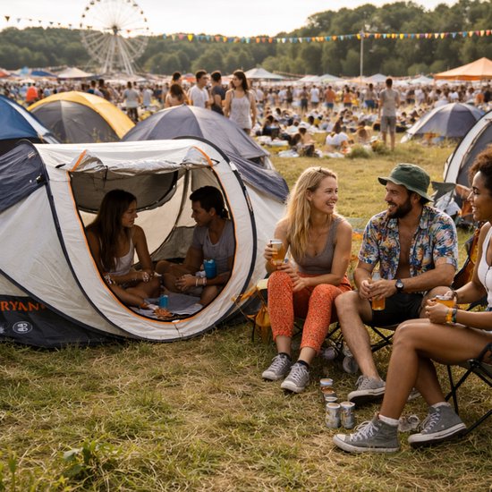 Deryan Luxe Cocoon Pop Up Tent - Anti-UV 50+ 2 Seconds - 2 Persoons - Cream van Deryan — afbeelding 3