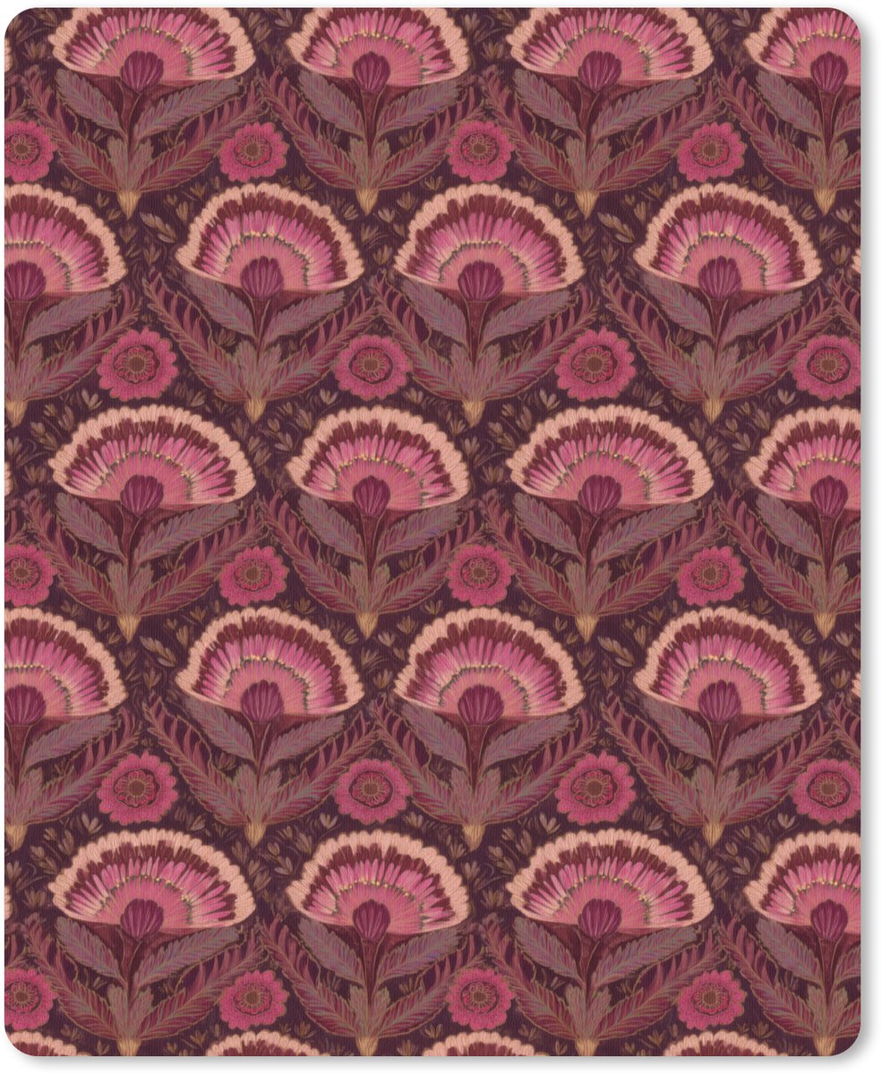 Muismat 12x16 cm - Mousepad Antiek - Bloemen - Kleurrijk - Muismatten