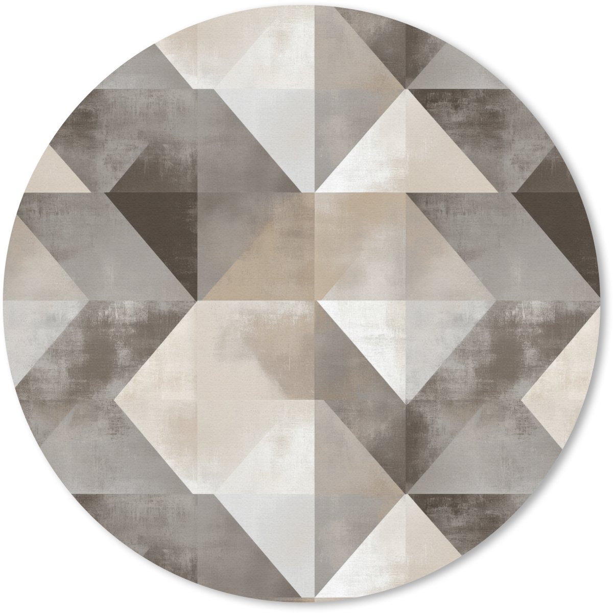 Muismat rond 40x40 cm - Mousepad Geometrisch - Motief - Aardetinten - Ronde muismatten