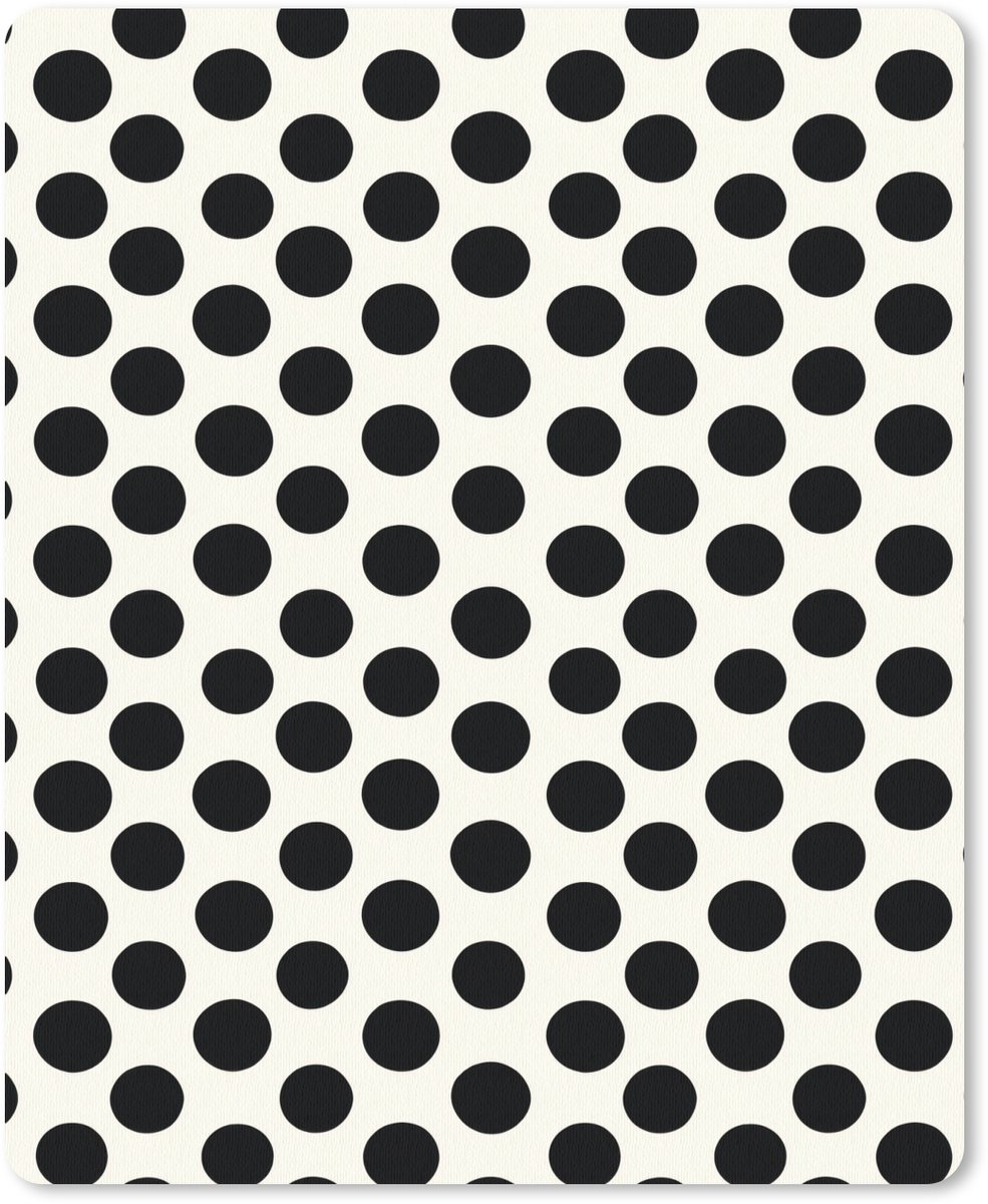 Muismat 12x16 cm - Mousepad Klassiek - Stippen - Zwart - Muismatten